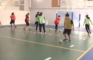 Jogo pré-desportivo de futebol de salão no Colégio Objetivo - 2019